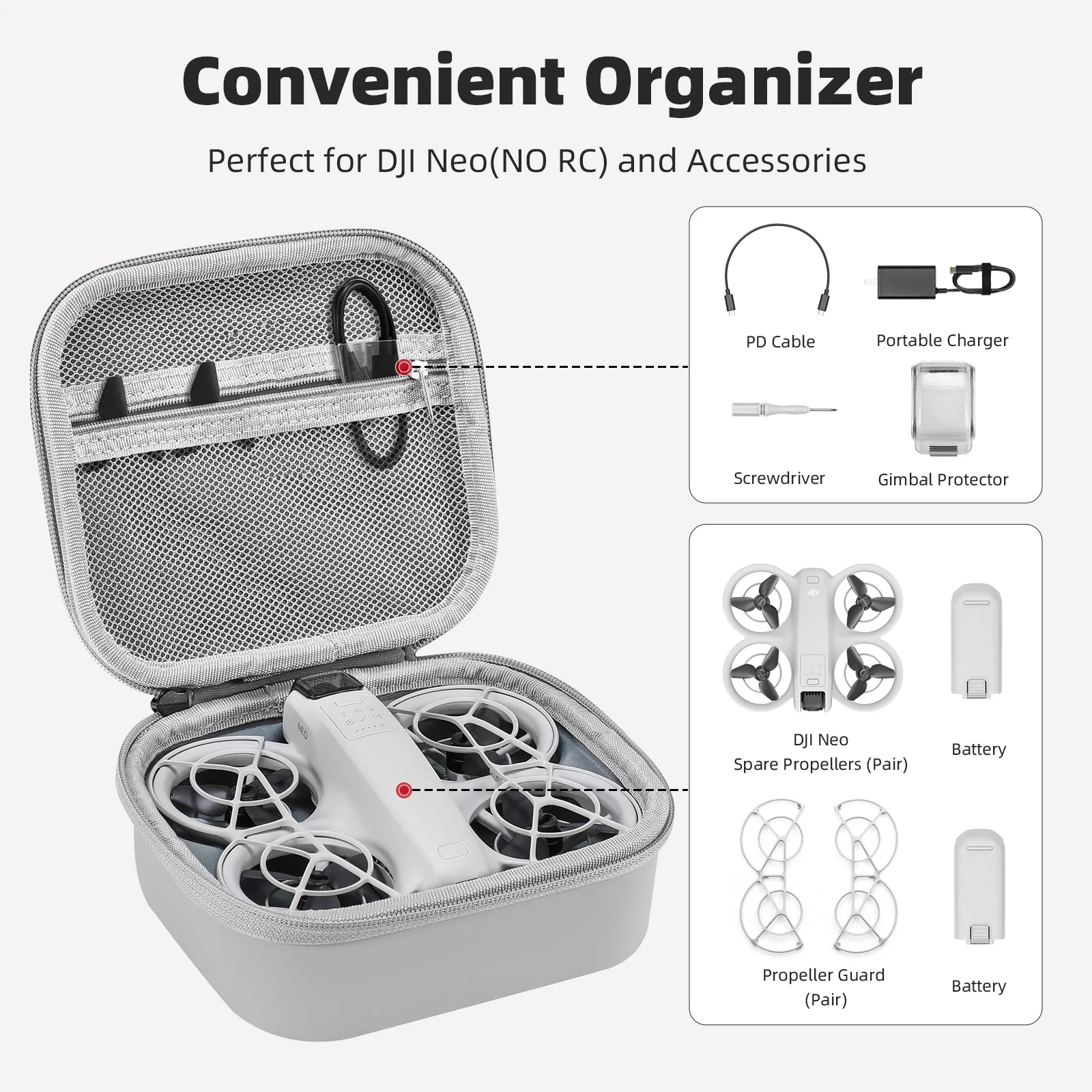 Drone-opbergtas voor DJI NEO A - Drone Hard Shell Case recensie en prijs